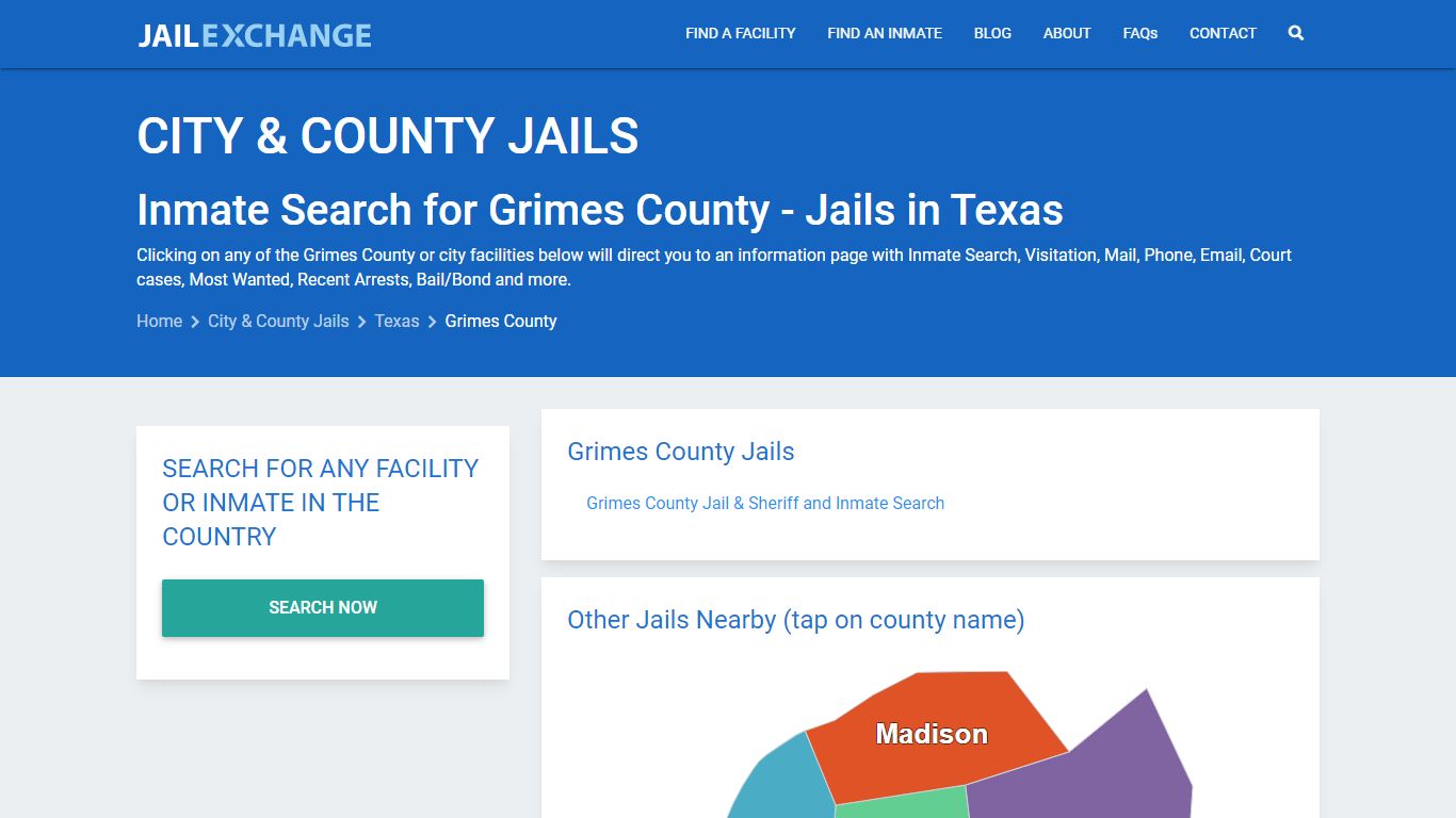 Inmate Search for Grimes County | Jails in Texas - Jail Exchange